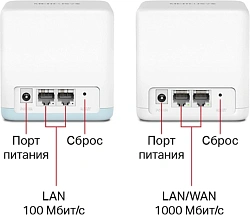 Бесшовный Mesh роутер Mercusys Halo H32G (HALO H32G(2-PACK)) AC1200 100/1000/10000BASE-T белый (упак.:2шт)