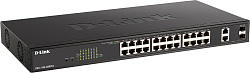 Коммутатор D-Link DGS-1100-26MPV2/A3A (L2) 24x1Гбит/с 2xКомбо(1000BASE-T/SFP) 24PoE 370W управляемый