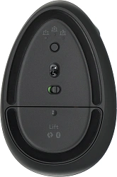 Мышь Logitech Lift графитовый оптическая 4000dpi silent беспров. BT/Radio USB для ноутбука 5but (910-006485)