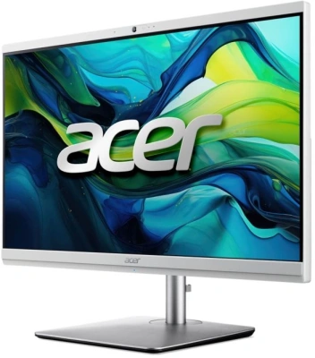 Моноблок Acer Aspire C24-195ES 23.8" Full HD Core Ultra 5 125U (1.3) 16Gb SSD512Gb Graphics CR Eshell GbitEth WiFi BT 65W клавиатура мышь Cam серебристый 1920x1080
