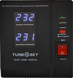 Стабилизатор напряжения Turbosky AVR-1500VA 1.5кВА однофазный черный