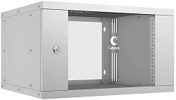 Шкаф коммутационный Cabeus (WSC-05D-6U55/45) настенный 6U 550x450мм пер.дв.стекл 30кг серый 390мм 220град. 320мм IP20 сталь