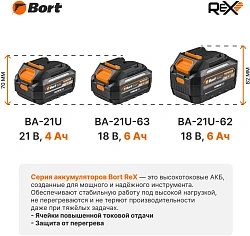 Батарея аккумуляторная Bort BA-21U 21В 4Ач Li-Ion (93415926)