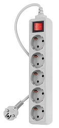 Сетевой фильтр PC Pet AP01006-5-G 5м (5 розеток) серый (пакет ПЭ)