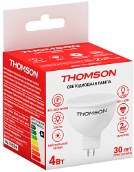 Лампа светодиодная Thomson TH-B2044 4Вт цок.:GU5.3 рефлек. 220B св.свеч.бел.нейт. MR16