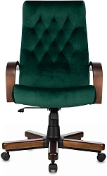 Кресло руководителя Бюрократ T-9928WALNUT Fabric зеленый Italia Green крестов. металл/дерево