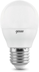 Лампа светодиодная Gauss 7Вт цок.:E27 шар 220B св.свеч.бел.теп. (упак.:10шт) (105102107-D)