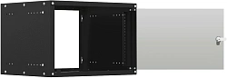 Шкаф коммутационный NTSS Lime (NTSS-WL9U5545GS-BL) настенный 9U 550x450мм пер.дв.стекл несъемн.бок.пан. 30кг черный 370мм 12кг 110град. 500мм IP20 сталь