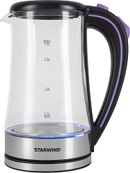 Чайник электрический Starwind SKG4045 1.8л. 1800Вт черный/серебристый корпус: стекло