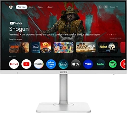 Монитор MSI 27" Modern MD272UPSW белый IPS LED 16:9 HDMI M/M матовая HAS Piv 1000:1 300cd 178гр/178гр 3840x2160 60Hz DP 4K USB 6.3кг