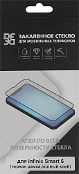 Защитное стекло для экрана DF inColor-08 черный для Infinix Smart 6 2.5D 1шт. (DF INCOLOR-08 (BLACK))