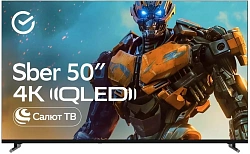 Телевизор QLED Sber 50" SDX-50UQ6032 Салют ТВ Frameless темно-серый 4K Ultra HD 60Hz DVB-T DVB-T2 DVB-C DVB-S DVB-S2 USB WiFi Smart TV