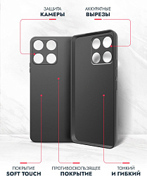 Чехол (клип-кейс) BoraSCO для Honor X6a Silicone Case черный (72478)