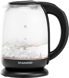 Чайник электрический Starwind SKS4517 1.7л. 2200Вт черный корпус: стекло/пластик