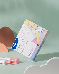 Набор текстовыделителей Deli ES621SPINK-P Macaron скошенный пиш. наконечник 1-5мм розовый (10шт.)