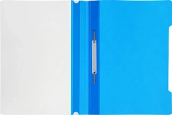 Папка-скоросшиватель Бюрократ -PS-K20BLU A4 прозрач.верх.лист карм.на лиц.стор. пластик синий 0.12/0.16