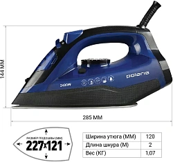 Утюг Polaris PIR 2481K 2400Вт синий/черный