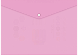 Конверт на кнопке Бюрократ Pastel -PKPAST/PINK A4 пластик 0.18мм розовый