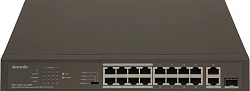 Коммутатор Tenda TEF1118P-16-150W (L2) 16x100Мбит/с 2x1Гбит/с 1SFP 16PoE 130W неуправляемый