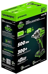 Гайковерт Greenworks IW5500 аккум. патрон:квад.1/2" (3805007CUG)