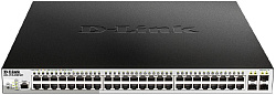 Коммутатор D-Link DGS-1210-52MP/ME/B 48x1Гбит/с 4SFP 48PoE 370W управляемый