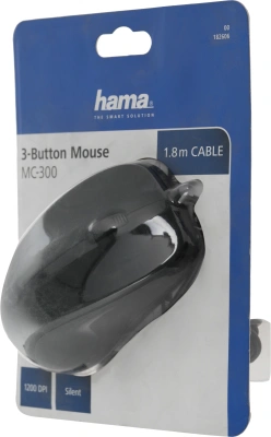 Мышь Hama MC-300 черный оптическая 1200dpi USB 3but (00182606)