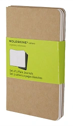 Блокнот Moleskine CAHIER JOURNAL QP413 Pocket 90x140мм обложка картон 64стр. нелинованный бежевый (3шт)