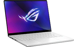 Ноутбук Asus ROG Zephyrus G14 GA403WW-QS100W Ryzen AI 9 HX 370 32Gb SSD1Tb NVIDIA GeForce RTX5080 16Gb 14" OLED 3K (2880x1800) Windows 11 Home white WiFi BT Cam Bag (90NR0MA4-M004S0)