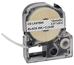 Картридж ленточный Cactus CS-LK4TBW LK-4TBW черный на прозрачном 12x9 для Epson LW300/LW400/LW700/LW600P/LW1000P/K400/Z700/Z900