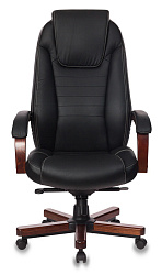 Кресло руководителя Бюрократ T-9923WALNUT черный кожа крестов. металл/дерево
