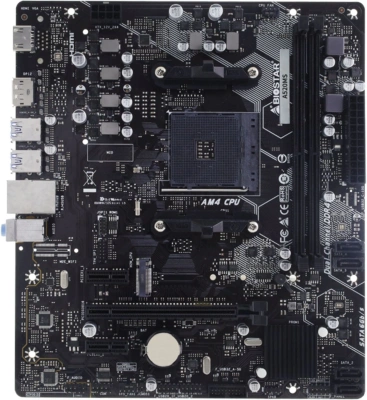 Материнская плата Biostar A520MS Soc-AM4 AMD A520 2xDDR4 mATX AC`97 8ch(7.1) GbLAN RAID+HDMI+DP