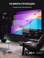 Проектор Cactus CS-PRC.05B.Full HD-A LCD 720Lm ANSI (1920x1080) 1000:1 ресурс лампы:50000часов 2xUSB typeA 2xHDMI 2.63кг