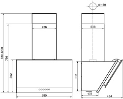 Вытяжка каминная Elikor Рубин Ceramics S4 60Н-700-Э4Д нержавеющая сталь управление: кнопочное (1 мотор)