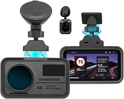 Видеорегистратор TrendVision TDR-725 Real 4K 2CH черный 8Mpix 2160x3840 2160p 170гр. GPS NT96670
