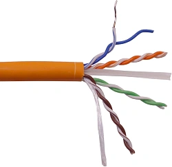 Кабель информационный Lanmaster LAN-6EUTP-HFLT-OR кат.6 UTP 4 пары 23AWG LSZH внутренний 305м оранжевый