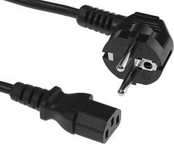 Шнур питания Rem R-10-Cord-C13-S-3 C13-Schuko проводник.:3x1мм2 3м 220В 10А (упак.:1шт) черный