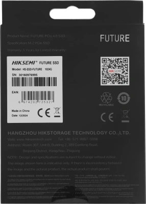 Накопитель SSD Hikvision PCIe 4.0 x4 1TB HS-SSD-FUTURE 1024G M.2 2280