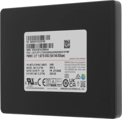 Накопитель SSD Samsung SATA-III 1.92TB MZ7L31T9HBLT-00B7C PM893 2.5" 1 DWPD