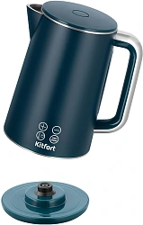 Чайник электрический Kitfort КТ-6784 1.7л. 2200Вт синий/нержавеющая сталь корпус: пластик