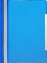 Папка-скоросшиватель Бюрократ -PS-K20BLU A4 прозрач.верх.лист карм.на лиц.стор. пластик синий 0.12/0.16