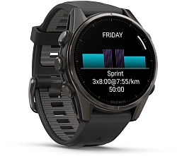 Смарт-часы Garmin Fenix 8 43мм 1.3" AMOLED корп.черный рем.черный разм.брасл.:108-182мм (010-02903-21)