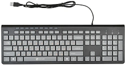 Клавиатура Оклик 480M черный/серый USB slim Multimedia (1067199)