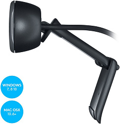 Камера Web Logitech HD Webcam C270 черный 0.9Mpix (1280x720) USB2.0 с микрофоном (960-001063)