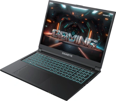Ноутбук Gigabyte G6 Core i7 13620H 16Gb SSD512Gb NVIDIA GeForce RTX4050 6Gb 16" IPS FHD+ (1920x1200) без ОС black WiFi BT Cam (MF-H2KZ893KD)