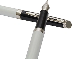 Ручка перьев. Waterman Hemisphere Colour Blocking (2202843) черн/белый F сталь нержавеющая подар.кор.