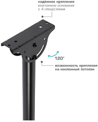 Кронштейн для телевизора Arm Media LCD-1600 черный 15"-48" макс.55кг потолочный наклон