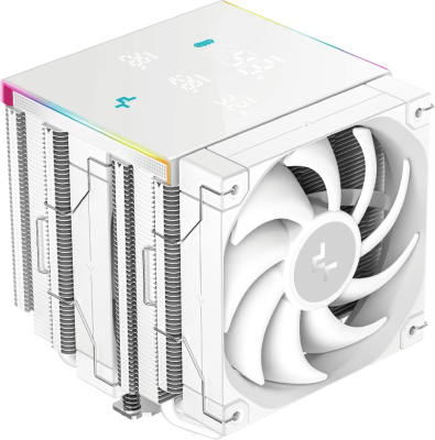 Устройство охлаждения(кулер) Deepcool AK620 Digital Pro Wh ARGB Soc-AM5/AM4/1151/1200/2066/1700 белый 4-pin 25dB Al+Cu LCD 260W 1491gr Ret (R-AK620-WHAPMN-G)