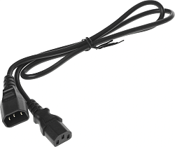 Шнур питания Hyperline PWC-IEC13-IEC14-1.0-BK C13-С14 проводник.:3x0.75мм2 1м 230В 10А (упак.:1шт) черный