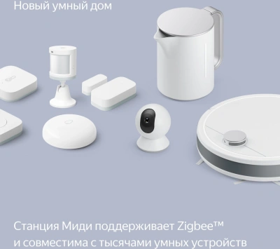 Умная колонка Yandex Станция Миди Алиса малиновый 24W 1.0 BT/Wi-Fi 10м (YNDX-00054PNK)