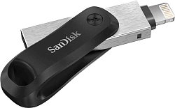 Флеш Диск Sandisk 64GB iXpand Go SDIX60N-064G-GN6NN USB3.0 черный/серебристый